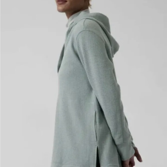 Athleta Coaster Luxe Waffle Hoodie Sz Large Seafoam Minimalistic. - Picture 3 of 10
